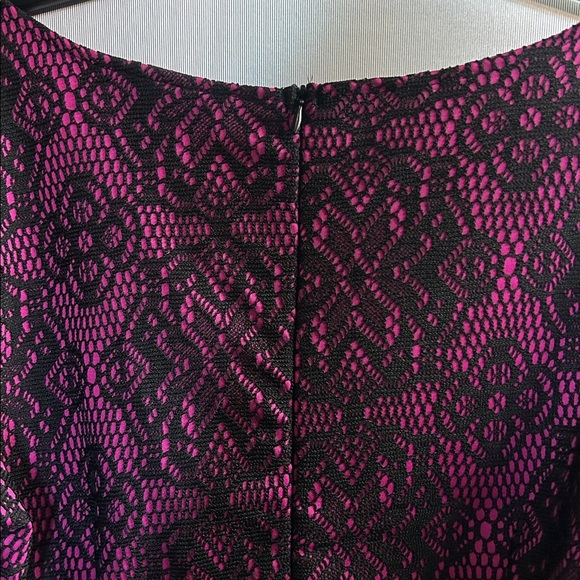 Ashley Stewart Pink N Black lace  Top #3021 - Picture 4 of 5